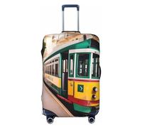 axzttupy Housse de protection personnalisée pour valise, compatible avec presque tous les bagages, motif de tramway de Lisbonne, Noir , S