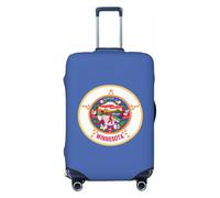 axzttupy Housse de protection personnalisée pour valise de voyage avec imprimé drapeau de l'État du Minnesota, s'adapte à presque tous les bagages, Noir , S