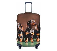 axzttupy Housse de protection personnalisée pour valise de voyage Motif teckel Weiner, Noir , L