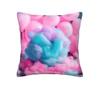 axzttupy Housses de coussin carrées universelles en coton rose avec imprimé bonbon pour toutes les saisons pour intérieur et extérieur