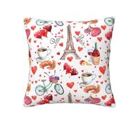 axzttupy Housses de coussin carrées universelles pour intérieur et extérieur Motif tour de Paris