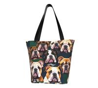 axzttupy Joli sac à main polyvalent avec imprimé bouledogue anglais pour l'été, sac à main, voyage, plage, shopping, accessoire élégant