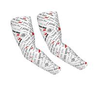 axzttupy Manchons de bras légers avec inscription « I Love You » avec des mots avec des cœurs, protection solaire, activités sportives de plein air, golf, course à pied