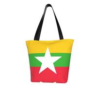 axzttupy Sac à main polyvalent avec imprimé drapeau de la Birmanie pour l'été, sac à main, voyage, plage, shopping, accessoire élégant