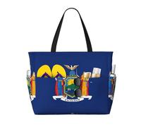 axzttupy Sac de voyage léger de grande capacité avec imprimé drapeau de l'État de New York pour les vacances, les pique-niques, les activités de plein air