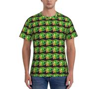 axzttupy T-shirt à manches courtes imprimé chou lumineux pour homme, entraînement décontracté, confortable, usage quotidien, sport, Noir , 3XL