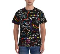 axzttupy T-shirt à manches courtes imprimé formule mathématique pour homme, entraînement décontracté, confortable, usage quotidien, sport, Noir , 3XL
