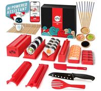Aya Le Sushi Maker 3 - Coffret Premium 25 Pièces - Assistant IA - Recettes - Appareil et Moules à Sushi - Couteau Expert et Natte en Bambou - Vidéos d'Instructions - Kit pour Maki et Nigiri