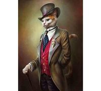 Aya611 Vintage Style Animaux Toile Peinture Cerf Chat Chien Portrait Affiches et Impressions Nordic Wall Art Photo pour Salon Décor50cmx70cm No Frame