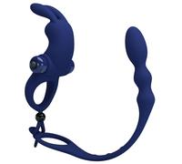 Ayad Anneau Vibrateur Lapin avec Plug Bleu