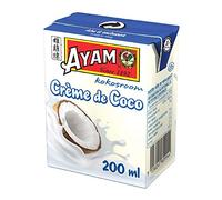 AYAM Crème de Coco | Goût Authentique | Noix de coco Fraîches | Haute Qualité | Alimentation Saine | Lait Végétal | Sans Lactose | Sans Gluten | Sans Conservateurs - 200ml