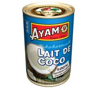 AYAM Lait de Coco | 100% Ingrédients Naturels | Goût Authentique | Haute Qualité | Alimentation Saine | Lait Végétal | Sans Lactose | Sans Gluten | Sans Conservateurs ni additifs - 400ml - 1pc