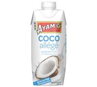 AYAM Lait de Coco allégé | 100% Ingrédients Naturels | 99% de coco | -75% de matières grasses* | Boosté en eau de coco | Sans Lactose | Sans Gluten | Pack pratique - 330ml