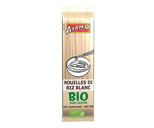AYAM Nouilles de Riz Blanc Bio | 100% Naturelles | Sans Gluten | Faciles et Rapides à Cuisiner | Prêtes en 8min | Nouilles Sautées | Pad Thaï | Sans Conservateurs ni additifs - 200g - Lot de 6