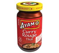 AYAM Pâte de Curry Rouge | 100% Ingrédients Naturels | Saveurs Authentiques | Facile à cuisiner | Thaï | Alimentation Saine | Sans Gluten, Lactose et Conservateurs - 100g