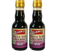 Ayam Sauce Soja Sucrée,Bio,Idéale pour cuisiner chez Soi,Marinades, Grillades et Sushis,Sans Conservateurs - 150ml (Lot de 2)
