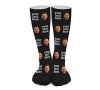 Ayambetus Chaussettes personnalisées avec photo personnalisée - Unisexe - Cadeau pour homme, femme, adolescent, Chaussettes design personnalisé Style 1, taille unique