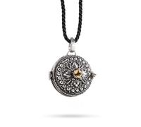 Ayana Crystals Médaillon de manifestation de Bali | Fabriqué à la main en argent balinais | Bijou rituel sacré avec pétale de bambou pour intentions, Regular, Argent sterling, Citrine