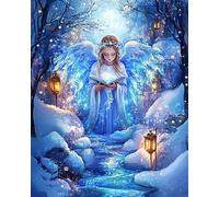 AYAOYANGGO 9CT Diy Kit De Broderie Française Avec Perles Ange Fantastiquekit De Broderie Au Point De Croix,Peinture Perlée À Faire Soi-Même,Bead Embroidery Kits 3D Décoration Murale 40x50cm