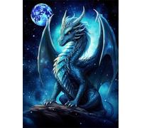 AYAOYANGGO Animal Kit Broderie Debutant Dragon Et Planète Kits De Point De Croix Diy，Kit De Broderie Faciles Pour Adultes Et Débutants，Cadeaux 11CT 80x100cm