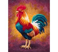 AYAOYANGGO Animal Kit Tufting Complet Coq De Dessin Animé Ensemble De Tapis À Faire Soi-Même Avec Toile Imprimée,Fil À Crochet，Broderie,Loquet，Tapisserie Pour La Décoration De La Maison 35x46in