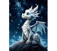 AYAOYANGGO Animal Point De Croix Kit Complet Dragon Des Étoiles Kit De Broderie Au Point De Croix À Faire Soi-Même Avec Tissu À Broders Pré-Imprimé，Ciseaux，Fil À Broder 11CT 80x100cm