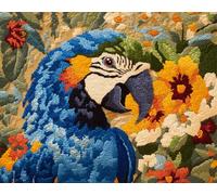 AYAOYANGGO Animal Tapis Noué A Faireperroquets Et Fleurs Kit De Fabrication De Tapis Pour Adultes Et Enfants,Kits De Crochets À Loquet Pour Tapisserie,Broderie,Travaux D'Aiguille,Bricolage 21x29in