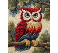 AYAOYANGGO Animal Tapis Point Noué Kit Chouette Colorée Ensemble De Tapis À Faire Soi-Même Avec Toile Imprimée,Fil À Crochet，Broderie,Loquet，Tapisserie Pour La Décoration De La Maison 21x29in