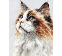 AYAOYANGGO DIY Animal Kit De Crochet Chat De Dessin Animé Ensemble De Tapis À Faire Soi-Même Avec Toile Imprimée,Fil À Crochet,Broderie,Loquet,Tapisserie Pour La Décoration De La Maison 21x29in