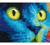 AYAOYANGGO DIY Animal Kit Tufting Complet Chat De Dessin Animé Kit De Tapis À Crochet À Faire Soi-Même,Set Fabrication De Tapisserie,Kits De Broderie Au Point De Croix,Travaux D'Aiguille,Arti 21x29in