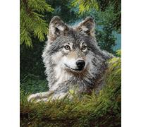 AYAOYANGGO DIY Animal Kit Tufting Complet Portrait De Loup Kit De Crochet À Faire Soi-Même,Ensemble De Broderie,Fabrication De Tapis,Kits De Toile,Travaux D'Aiguille,Artisanat Pour La Décora 31x63in