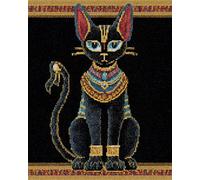 AYAOYANGGO DIY Tapis Point Noué Kit Dessin Animé Dieu Chat Égyptien Kit De Tapis À Crochet À Faire Soi-Même,Set Fabrication De Tapisserie,Kits De Broderie Au Point De Croix,Travaux D'Aiguill 23x35in