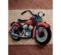 AYAOYANGGO Kit Tufting Completmoto Rétro Kit De Broderie Au Point De Croix,Kits De Crochet Pour Tapis Travaux D'Aiguille Et Décoration Intérieure 21x29in