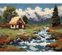 AYAOYANGGO Paysage Tapis Point Noué À Faireferme De Campagne Kit De Broderie Au Point De Croix,Kits De Crochet Pour Tapis,Tapisserie Point Noué À Faire Travaux Décoration Intérieure 31x63in