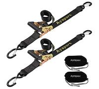 Ayaport Lot de 2 Sangles d'arrimage pour Bateau Jet Ski Kayak Canoë 1,2 m 4,1 cm 2268 kg Résistance à la Rupture Robuste avec Crochets en S