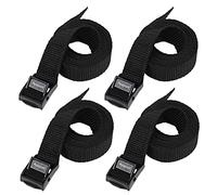 Ayaport Lot de 4 Sangles d'arrimage avec Boucles réglables Noir 1,9 x 122 cm