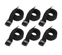 Ayaport Lot de 6 Sangles d'arrimage avec Boucle à Came réglable en Nylon pour Emballage de Cargaison, vélo, Bagages (Noir, 1,9 x 121,9 cm)