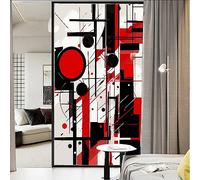 AYAROS Fantastique film pour vitrail en forme de figure géométrique avec lignes rondes - Style rétro moderne - Non adhésif - Film décoratif statique pour la maison et le bureau - 60 x 90 cm