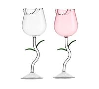 AYAROS Lot de 2 verres à vin en forme de rose pour fête, mariage, Saint-Valentin, 280 ml