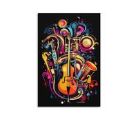 AYAROS Peinture d'instruments de musique, affiche abstraite, musique classique, impression sur toile pour décoration murale d'intérieur