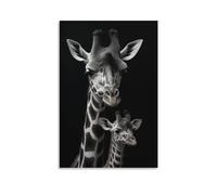 AYAROS Poster de girafe heureuse nature sauvage vintage animaux rustiques sur toile pour maison chambre