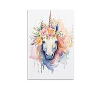 AYAROS Trends Licorne Peinture à l'huile Poster Beau Conte de Fées Licorne Style Bohème Art Mural Impressions Peinture pour Maison Chambre Décoration Cadeau