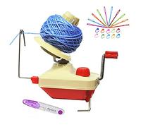 Ayasee Enrouleur de balles de fil, laine à chaîne manuelle en fibre de chaîne Machines à bobines de laine familiale + marqueurs de point de tricot 10PS + aiguilles 10PS + ciseaux 1PS (22)