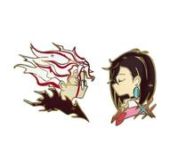 AyaseMomo＆TakakuraKen Figurine Badge 2 Pièces, Anime Dandadans Broches Metal Badge, Momo＆Ken Cosplay Sac Decor