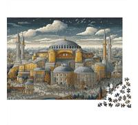 Ayasofya (Sainte-Sophie) 1000 Pièces Puzzle pour Adultes Istanbul DIY Divertissement Créatif Puzzle Impossible Multi Colour Aide À La Relaxation Décor À La Maison 1000pcs (75x50cm)