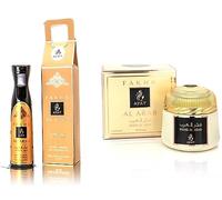 AYAT PERFUMES - Coffret Maison Encens Oriental 70 g + Spray Désodorisant Maison 320 ML Parfum d'Ambiance sans Alcool - Bakhoor Bakhour Maison ou Bureau Fabriqué à Dubaï (Coffret Fakhr Al Arab)