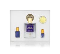 Ayat Perfumes - Coffret Prestige Complet Musk Collection - Eau de Parfum 50ml, Musc 5ml, Huiles Parfumée 12ml & Pommade de 18gr - Parfum Dubai (Coffret Musk Bleuberry)