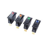 AYAZER 1/5 pièces Interrupteur à Bascule à 3 Broches KCD3 Marche-arrêt 2nd Position de Vitesse Mini Oeil de Chat avec LED AC 16A 250V Pieds en cuivre/Contacts en Argent Color : 1pcs Red AC 220V, Si