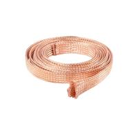 AYAZER Fil de Terre tressé Nu étamé en cuivre Pur de 1, 5 ou 10 m - Section de 1,5 à 50 mm², Largeur de 4 à 28 mm for Blindage, câble de Signal et Bricolage.(Red Copper 5M,Width 26mm 35mm2)