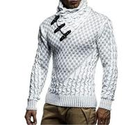 AYAZER Homme Pulls Streetwear Vêtements Pull à Col Roulé Hommes L XL Manches Longues Pulls Tricotés Automne Hiver Doux Chaud Basique-Blanc No-2-3XL